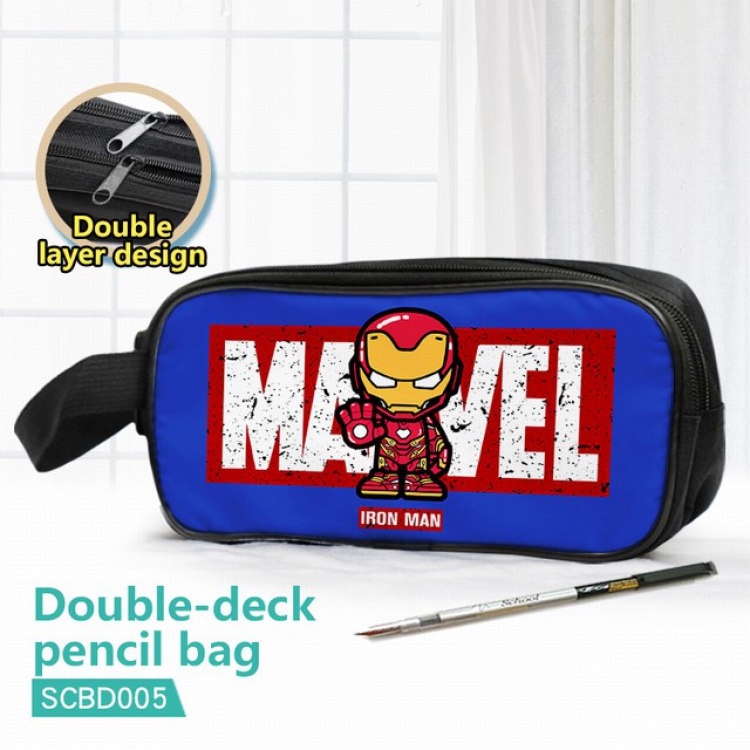 SCBD005-Iron man Double waterproof pencil case 25X7X12CM