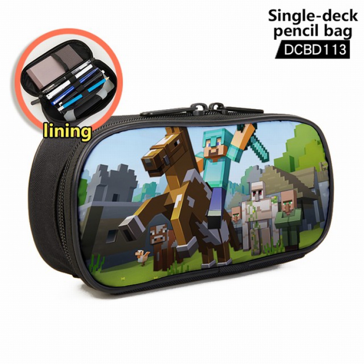 Minecraft Game single layer waterproof pen case 25X7X12CM -DCBD113