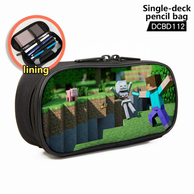 Minecraft Game single layer waterproof pen case 25X7X12CM -DCBD112