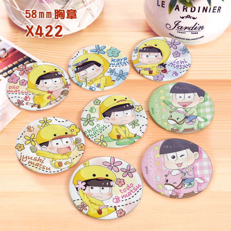 Osomatsu-san Anime a set of 8 models Tinplate coated badge 6CM X422