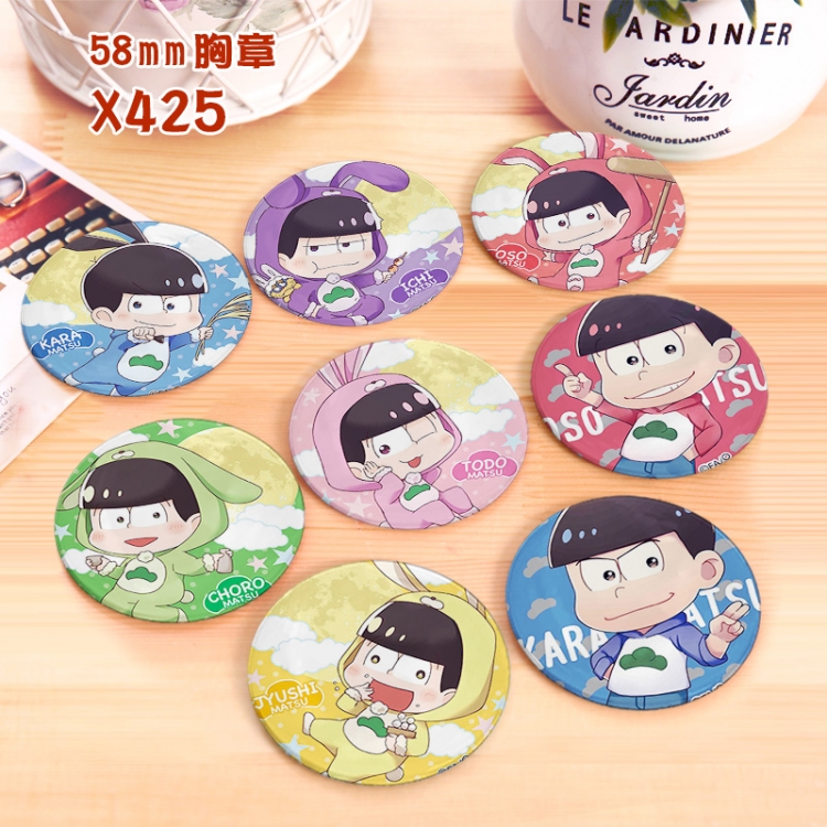 Osomatsu-san Anime a set of 8 models Tinplate coated badge 6CM X425