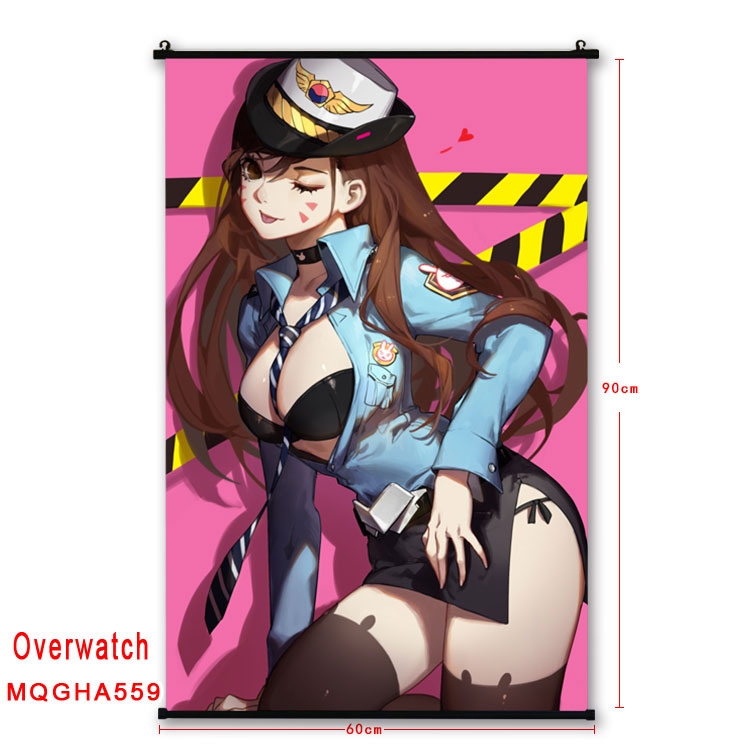 Overwatch Anime plastic pole cloth painting Wall Scroll 60X90CM  MQG255