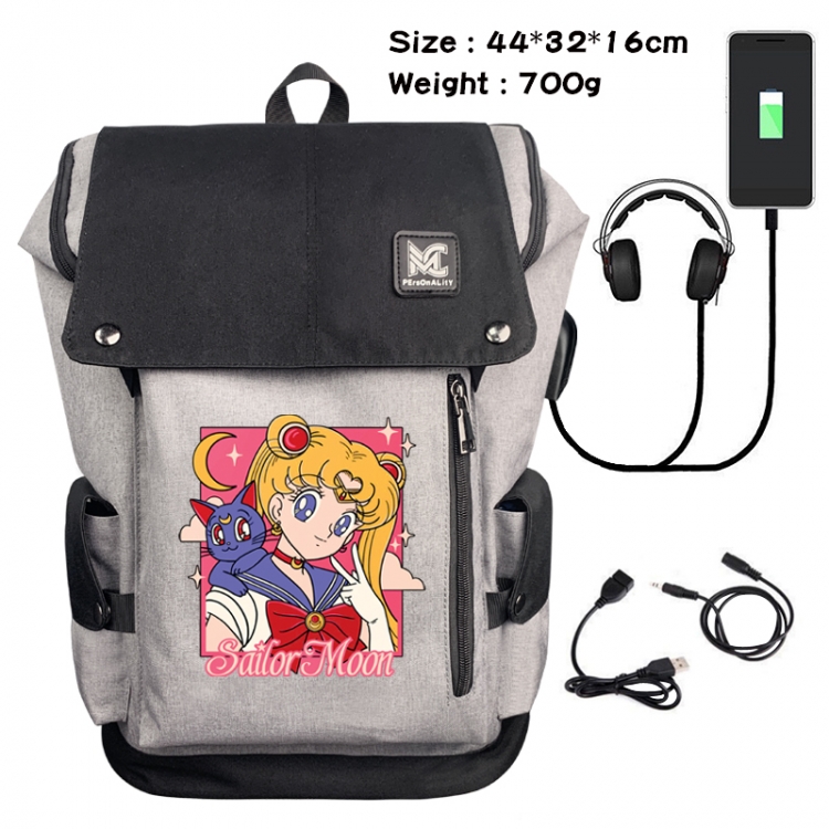 sailormoon Data cable animation game backpack school bag 1A