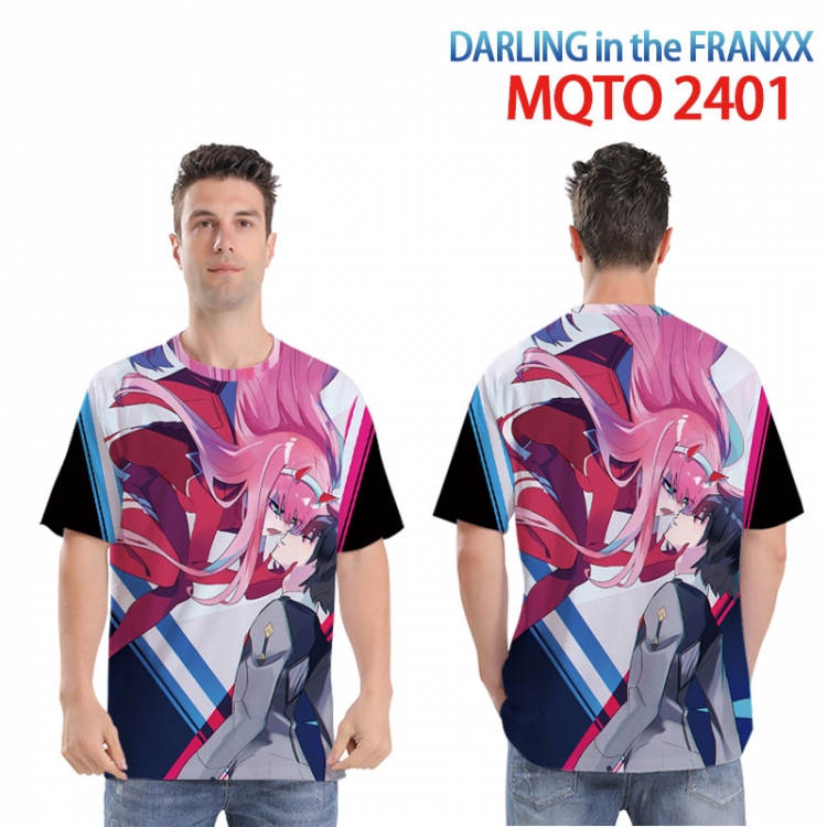 DARLING in the FRANXX    Full color printed short sleeve T-shirt 2XS-4XL, 9 sizes    MQTO 2401