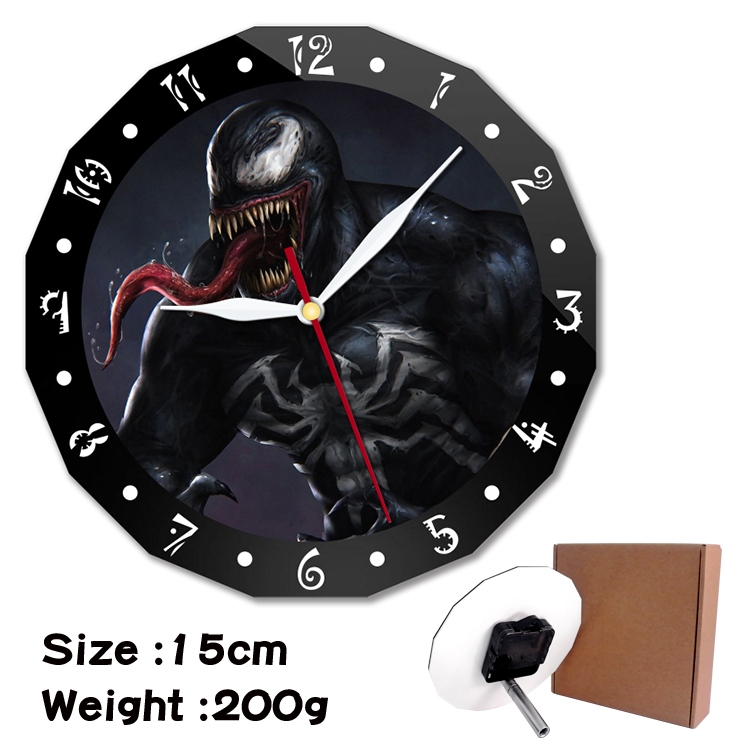 Venom Anime double acrylic wall clock alarm clock 15cm 200g