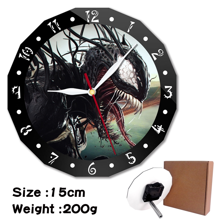 Venom Anime double acrylic wall clock alarm clock 15cm 200g