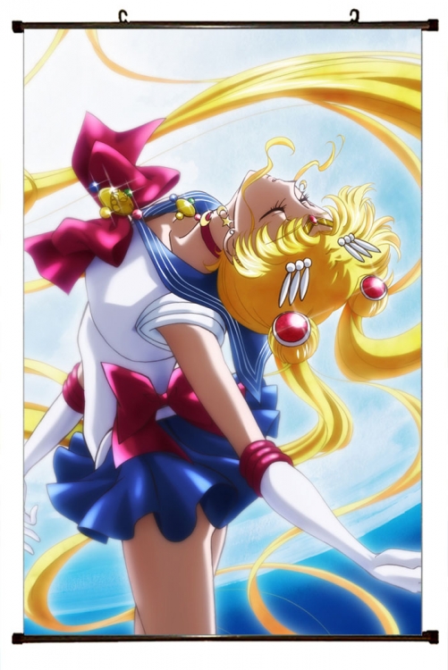 sailormoon Anime black Plastic rod Cloth painting Wall Scroll 60X90CM  M2-162