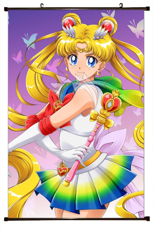 sailormoon Anime black Plastic rod Cloth painting Wall Scroll 60X90CM  M2-154