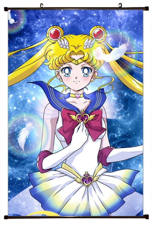 sailormoon Anime black Plastic rod Cloth painting Wall Scroll 60X90CM M2-217