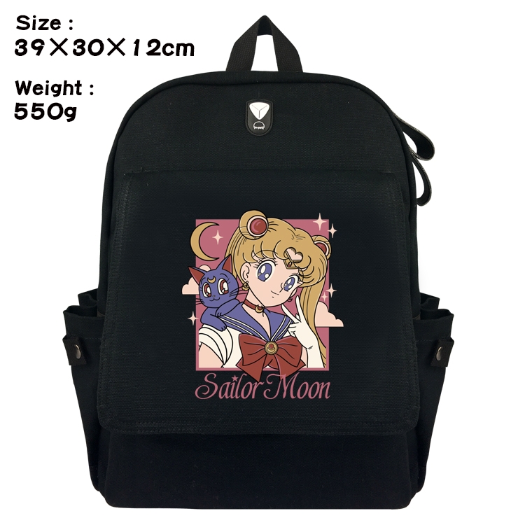 sailormoon Canvas Flip Backpack Student Schoolbag  39X30X12CM