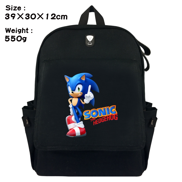 Super Sonico Canvas Flip Backpack Student Schoolbag  39X30X12CM