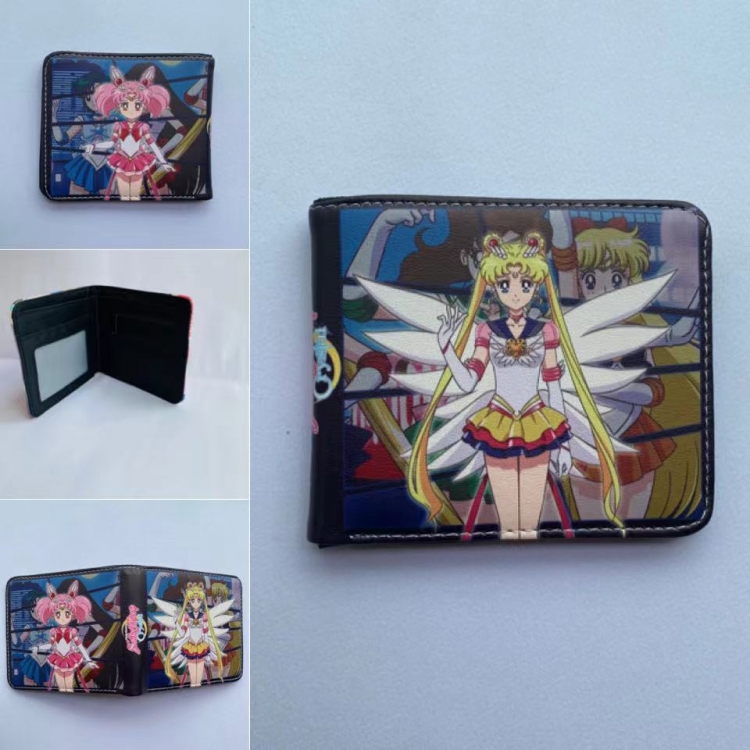 sailormoon Full color  Two fold short card case wallet 11X9.5CM 60G