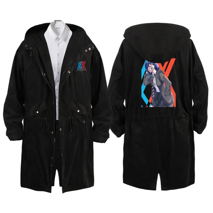 DARLING in the FRANXX Anime Peripheral Hooded Long Windbreaker Jacket from S to 3XL