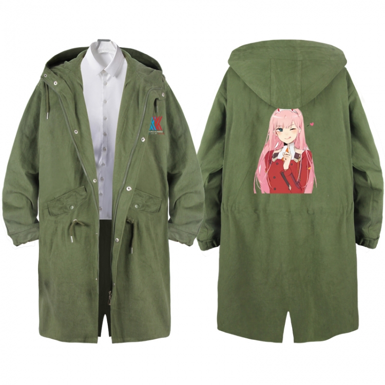 DARLING in the FRANXX Anime Peripheral Hooded Long Windbreaker Jacket from S to 3XL