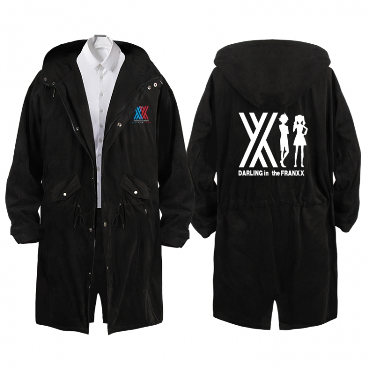 DARLING in the FRANXX Anime Peripheral Hooded Long Windbreaker Jacket from S to 3XL