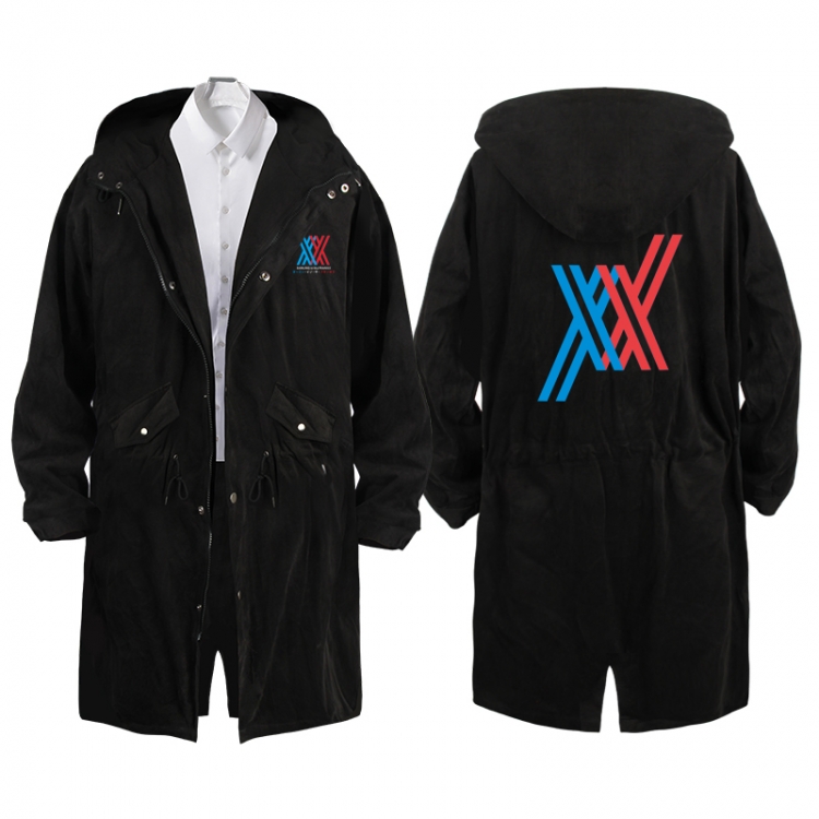 DARLING in the FRANXX Anime Peripheral Hooded Long Windbreaker Jacket from S to 3XL