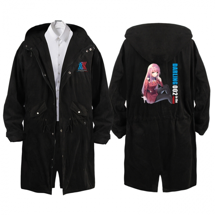 DARLING in the FRANXX Anime Peripheral Hooded Long Windbreaker Jacket from S to 3XL