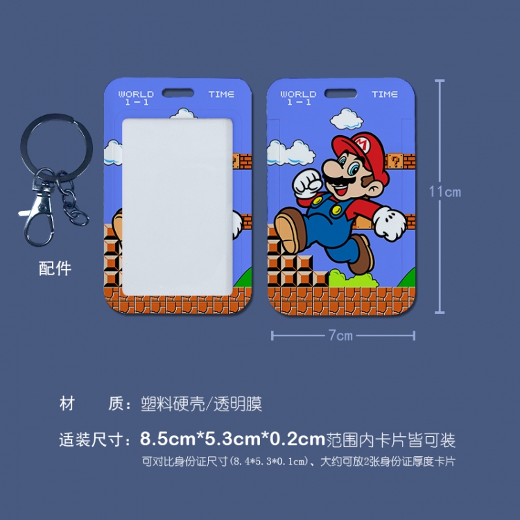 Super Mario 3D embossed hard shell card holder badge keychain  price for 5 pcs