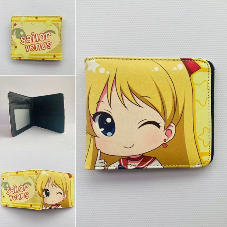 sailormoon Full color  Two fold short card case wallet 11X9.5CM 60G