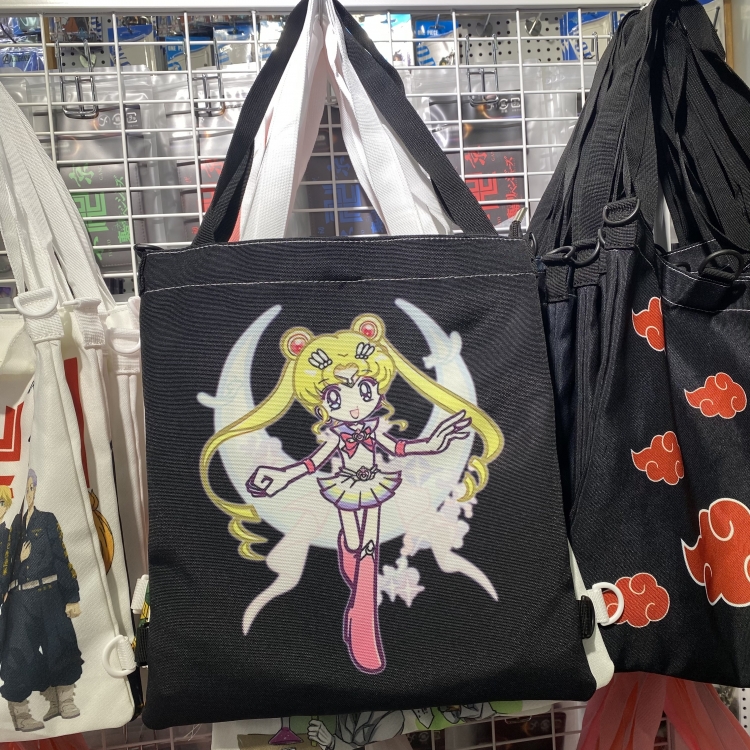 sailormoon Double-sided color picture canvas shoulder bag storage bag 33X32cm