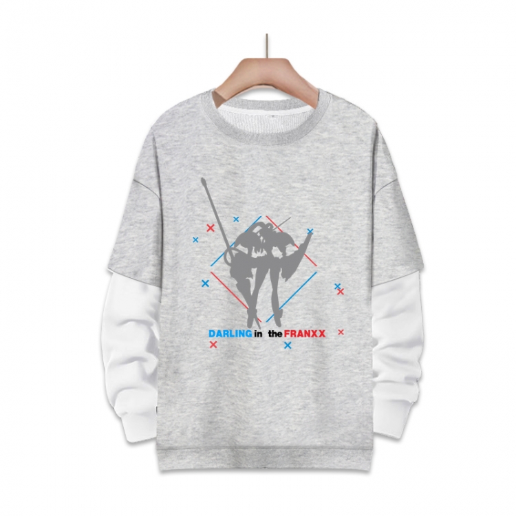 DARLING in the FRANXX  Anime fake two-piece thick round neck sweater from S to 3XL