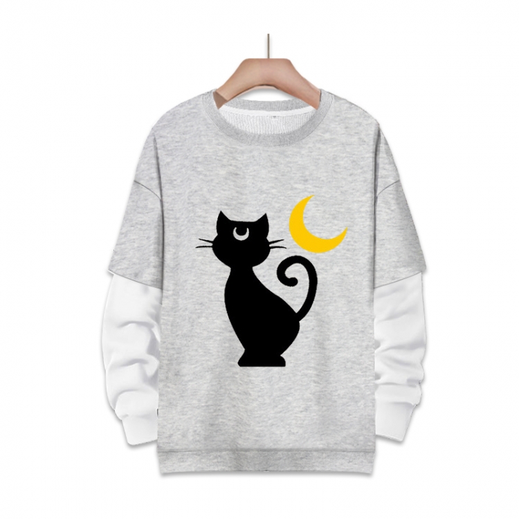  sailormoon Anime fake two-piece thick round neck sweater from S to 3XL