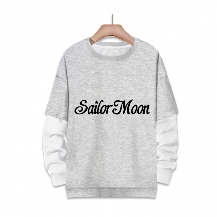  sailormoon Anime fake two-piece thick round neck sweater from S to 3XL