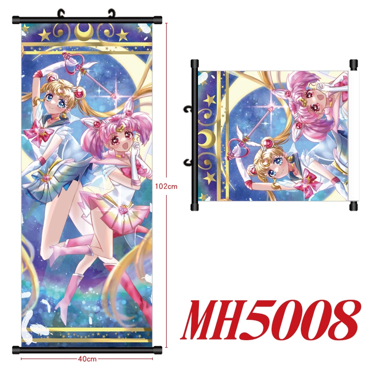 sailormoon Anime black Plastic rod Cloth painting Wall Scroll 40X102CM  MH5008