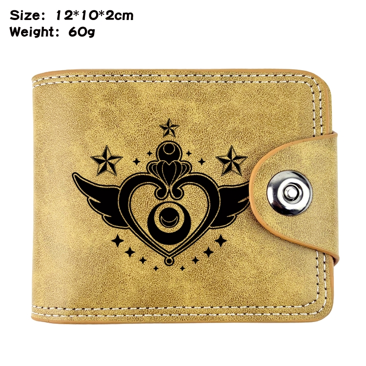 sailormoon Anime high quality PU two fold embossed wallet 12X10X2CM 60G  5A