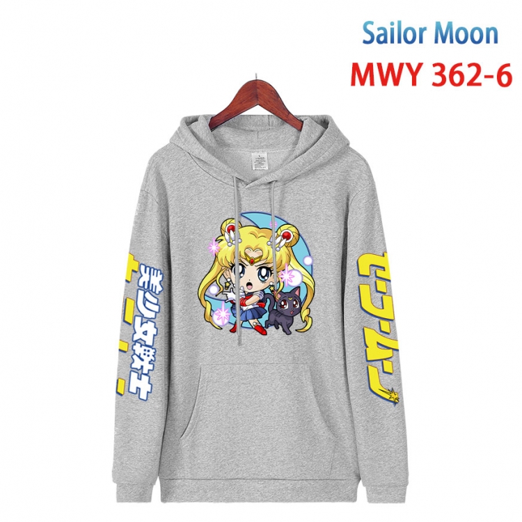 sailormoon Cartoon Sleeve Hooded Patch Pocket Cotton Sweatshirt from S to 4XL   MWY 362 6