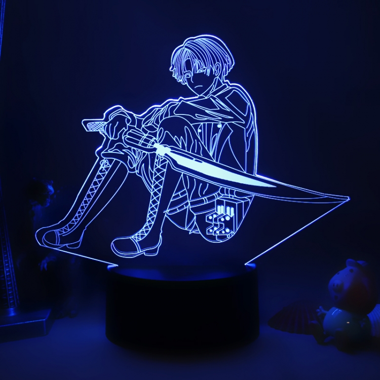 Shingeki no Kyojin 3D night light USB touch switch colorful acrylic table lamp BLACK BASE 