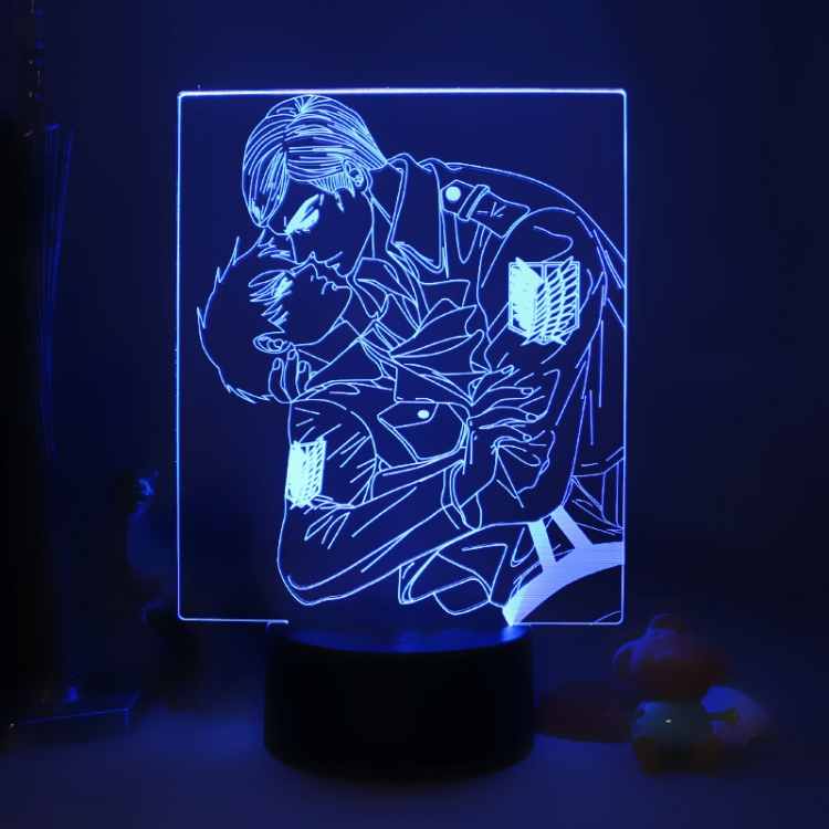 Shingeki no Kyojin 3D night light USB touch switch colorful acrylic table lamp BLACK BASE 