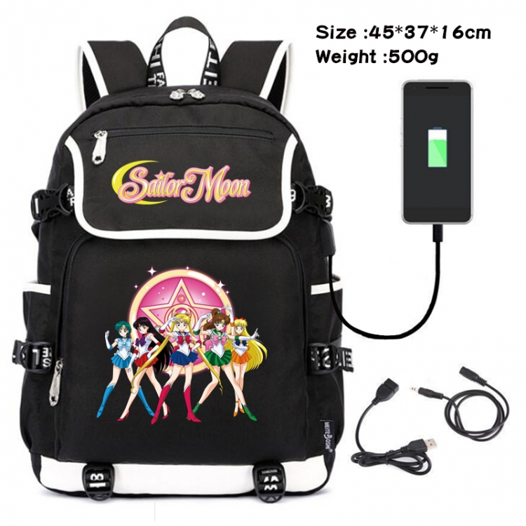 sailormoon Anime Flip Data Cable Backpack School Bag 45X37X16CM