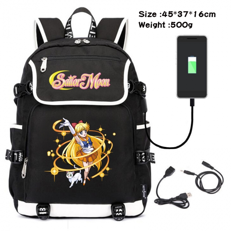 sailormoon Anime Flip Data Cable Backpack School Bag 45X37X16CM