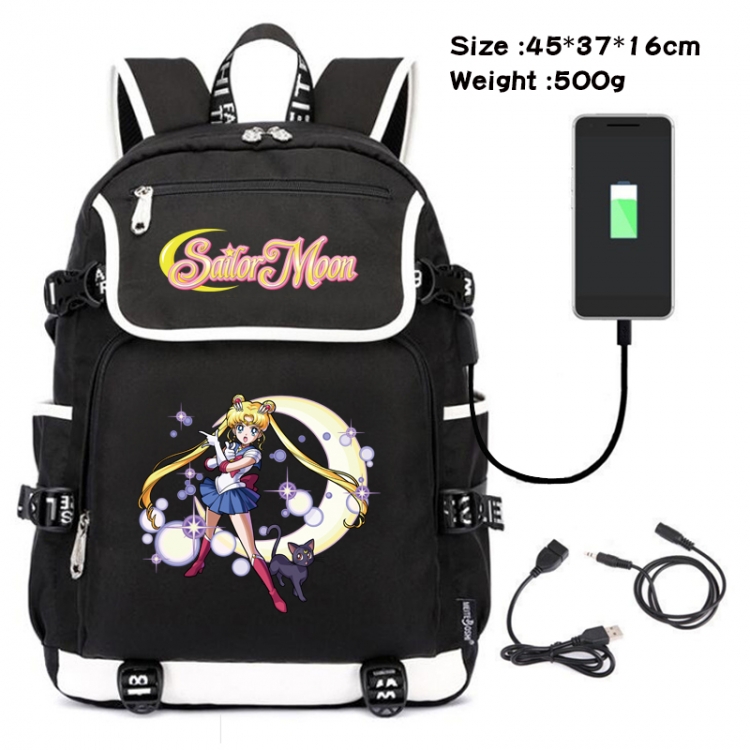 sailormoon Anime Flip Data Cable Backpack School Bag 45X37X16CM