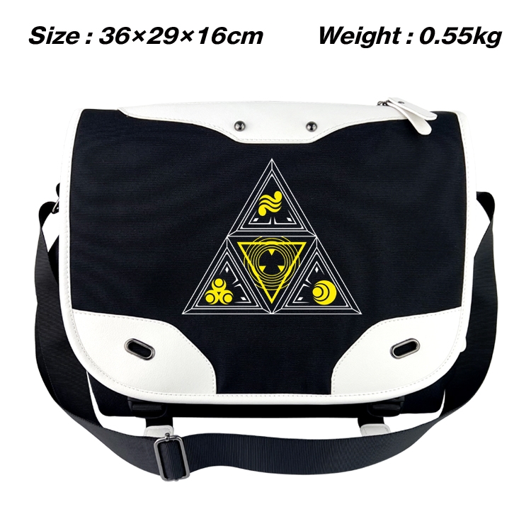 The Legend of Zelda Black and white anime waterproof one shoulder messenger bag schoolbag 36X29X16CM