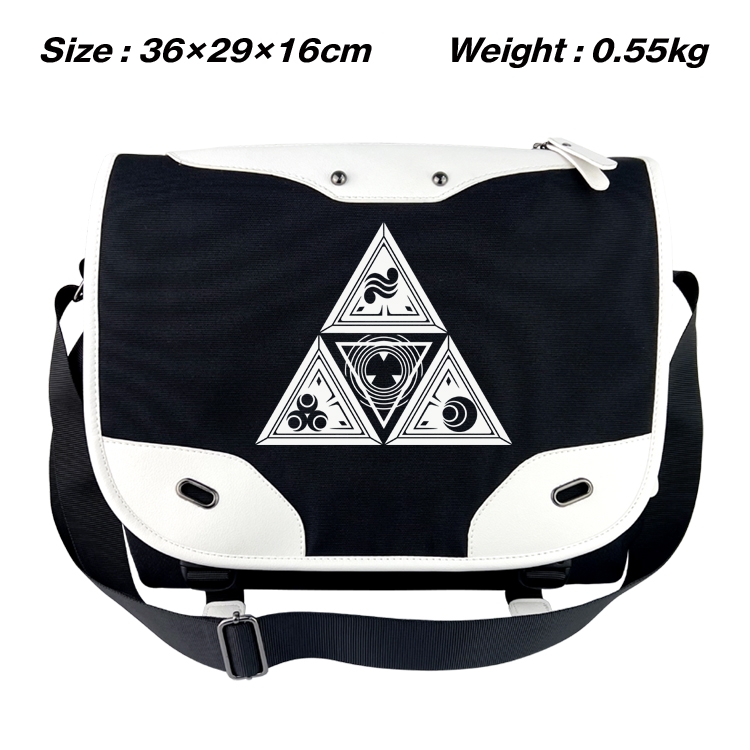 The Legend of Zelda Black and white anime waterproof one shoulder messenger bag schoolbag 36X29X16CM