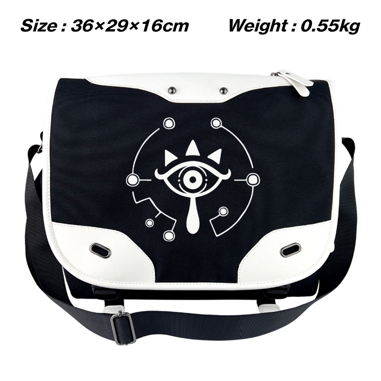 The Legend of Zelda Black and white anime waterproof one shoulder messenger bag schoolbag 36X29X16CM