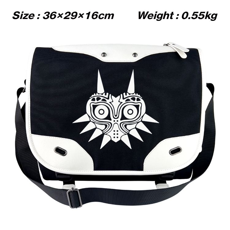 The Legend of Zelda Black and white anime waterproof one shoulder messenger bag schoolbag 36X29X16CM