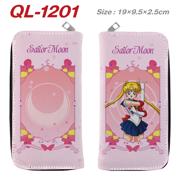 sailormoon Anime pu leather long zipper wallet 19X9.5X2.5CM QL-1201