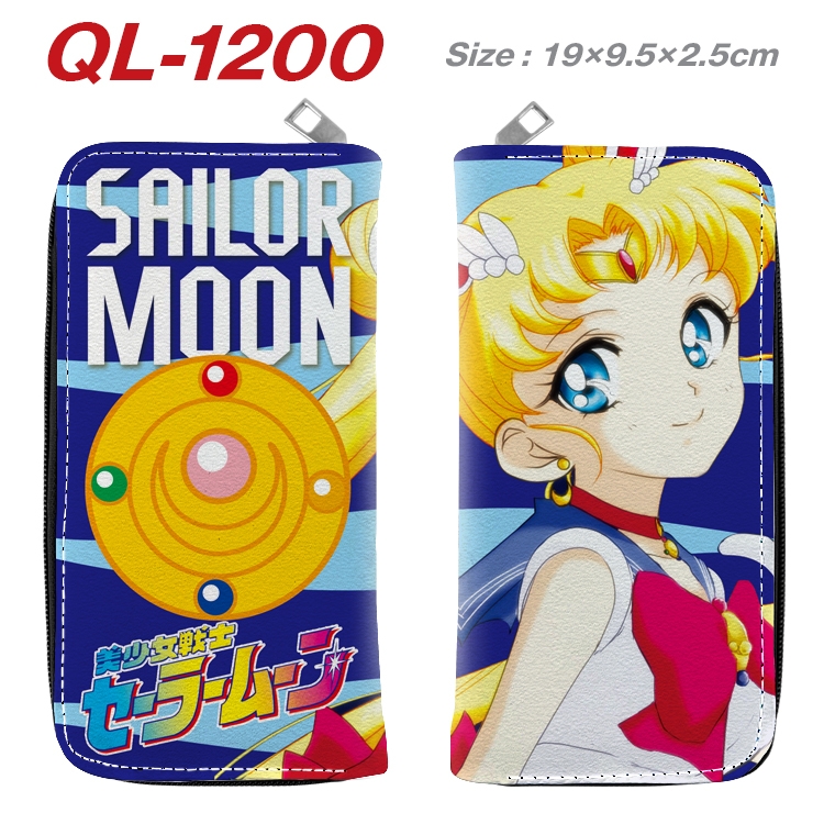 sailormoon Anime pu leather long zipper wallet 19X9.5X2.5CM QL-1200