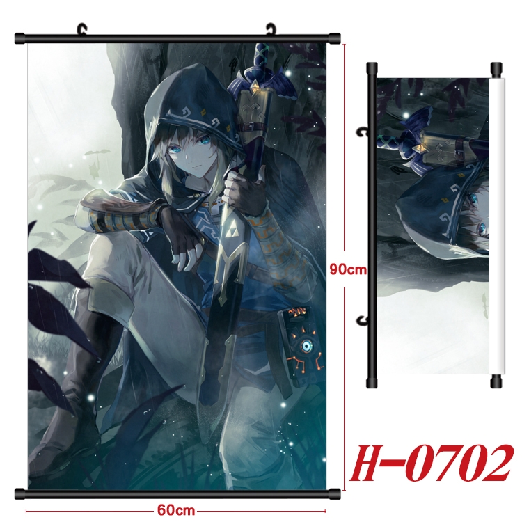 The Legend of Zelda Anime Black Plastic Rod Canvas Painting 60X90CM H-0702