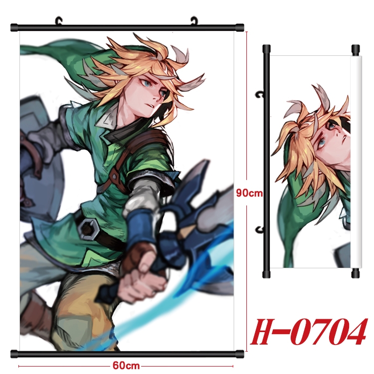 The Legend of Zelda Anime Black Plastic Rod Canvas Painting 60X90CM H-0704