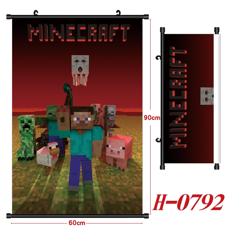 Minecraft Anime Black Plastic Rod Canvas Painting 60X90CM  H-0792