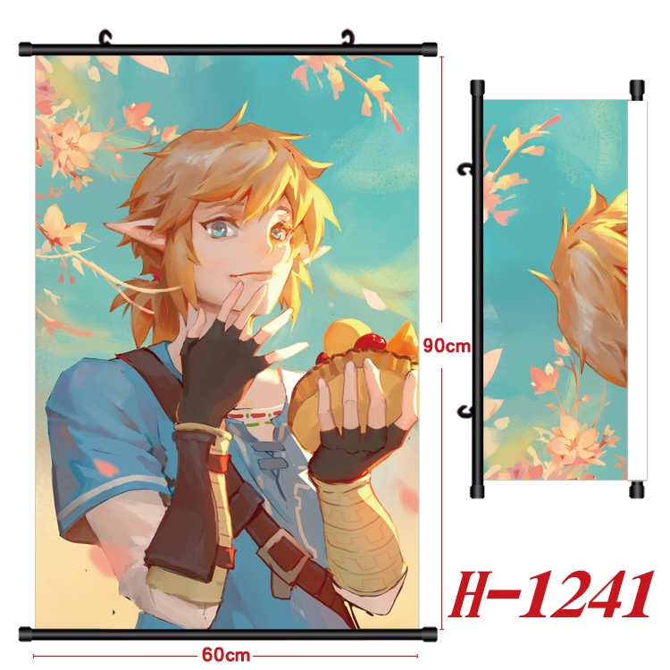 The Legend of Zelda Anime Black Plastic Rod Canvas Painting 60X90CM  H1241