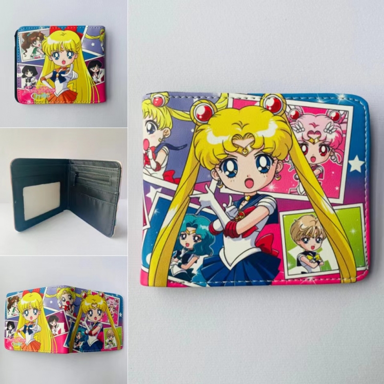 sailormoon Full color  Two fold short card case wallet 11X9.5CM 