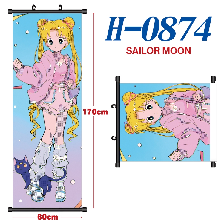 sailormoon Black plastic rod cloth hanging canvas painting 60x170cm H-0874