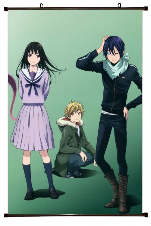 Noragami Anime black Plastic rod Cloth painting Wall Scroll 60X90CM Y4-8