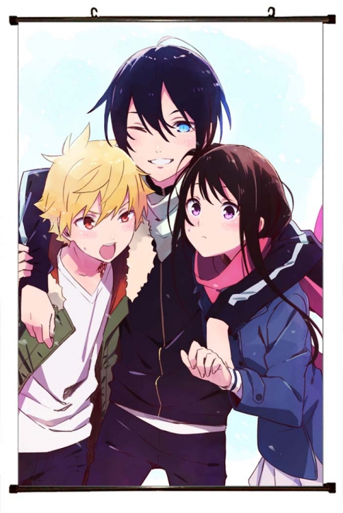 Noragami Anime black Plastic rod Cloth painting Wall Scroll 60X90CM  Y4-1