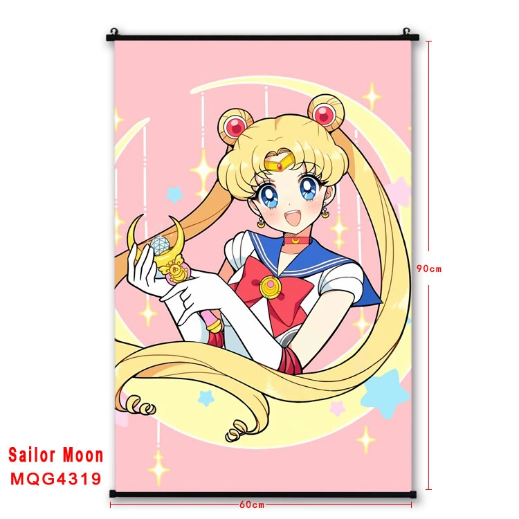 sailormoon black Plastic rod Cloth painting Wall Scroll 60X90CM  MQG-4319